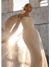 Strapless Beaded Ivory Lace Tulle Magnificent Wedding Dress